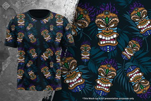 Tiki Style allover T-Shirt design | T-shirt Design by gekgrfx