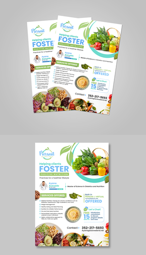 New nutrition counseling business needs a flyer and logo design for marketing purposes | Flyer Design by ZeneFashions