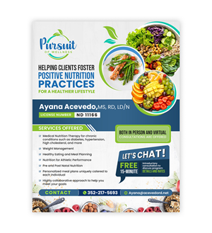 New nutrition counseling business needs a flyer and logo design for marketing purposes | Flyer-Design von ZeneFashions