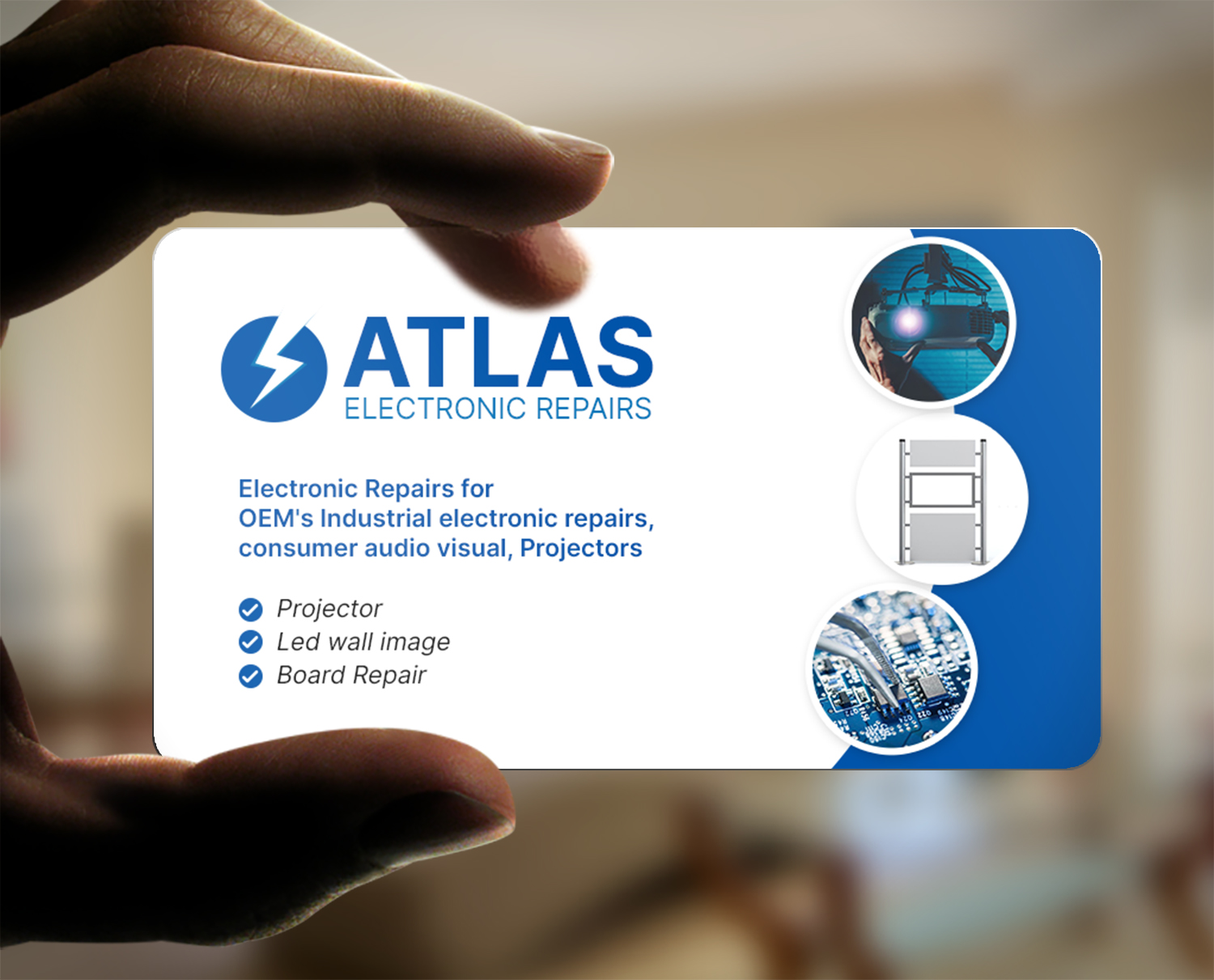 Design de Carte de Visite par chandrayaan.creative pour Atlas Electronics, Inc  | Design #29230289