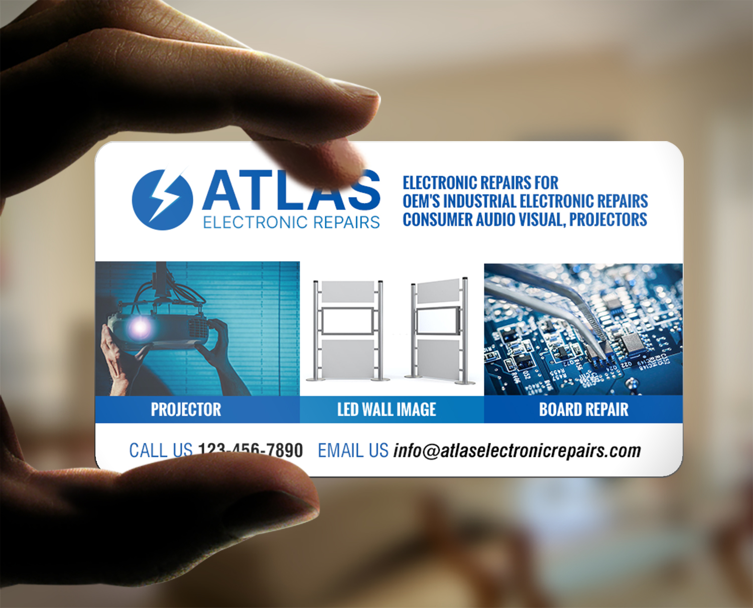 Business Card Design by chandrayaan.creative for Atlas Electronics, Inc  | Design #29230291