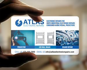 Business Card Design by chandrayaan.creative for Atlas Electronics, Inc  | Design: #29230291