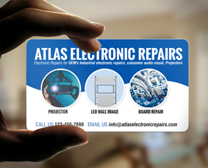 Business Card Design by chandrayaan.creative for Atlas Electronics, Inc  | Design: #29230292