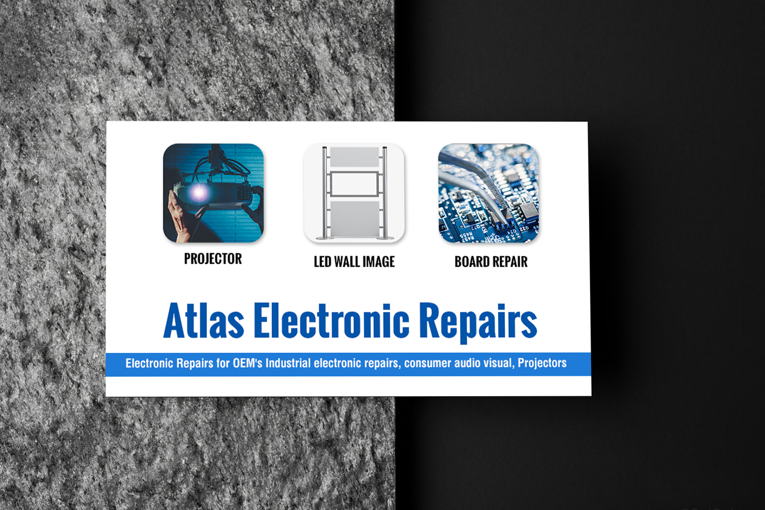 Business Card Design by chandrayaan.creative for Atlas Electronics, Inc  | Design #29231302