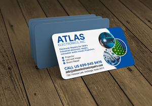 Business Card Design by chandrayaan.creative for Atlas Electronics, Inc  | Design: #29254637