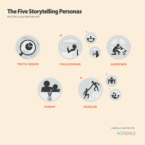 Storytelling persona illustration design