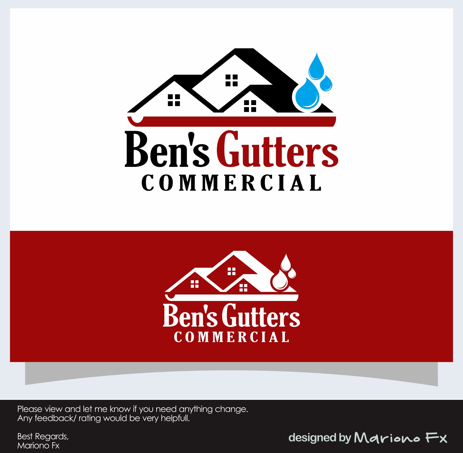 Logo-Design von Mariono Fx für Bens Gutters Commercial | Design #29233675
