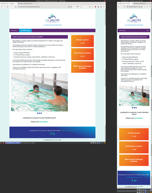 Web Design by Jack A for All Abilities Swim School | Design: #29291391