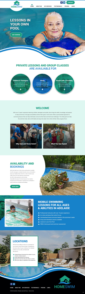 Web Design by pb for All Abilities Swim School | Design: #29239466