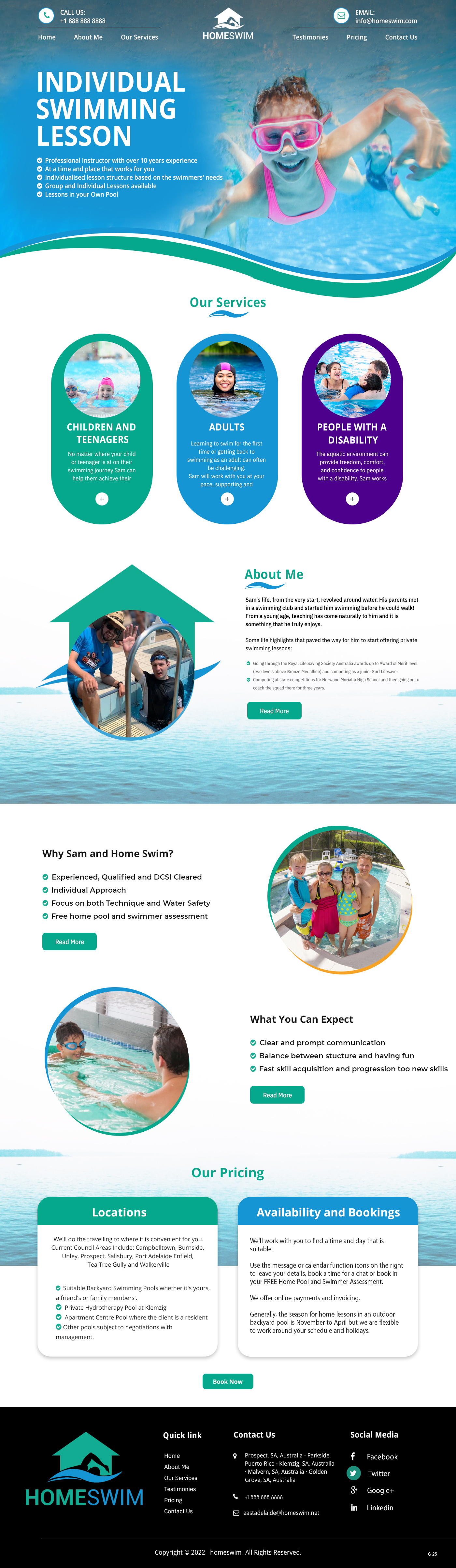 Web Design by pb for All Abilities Swim School | Design #29239467