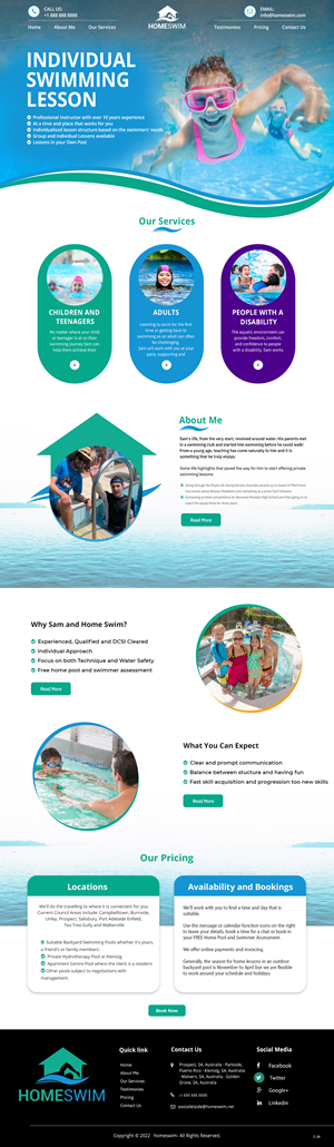 Web Design by pb for All Abilities Swim School | Design: #29239467