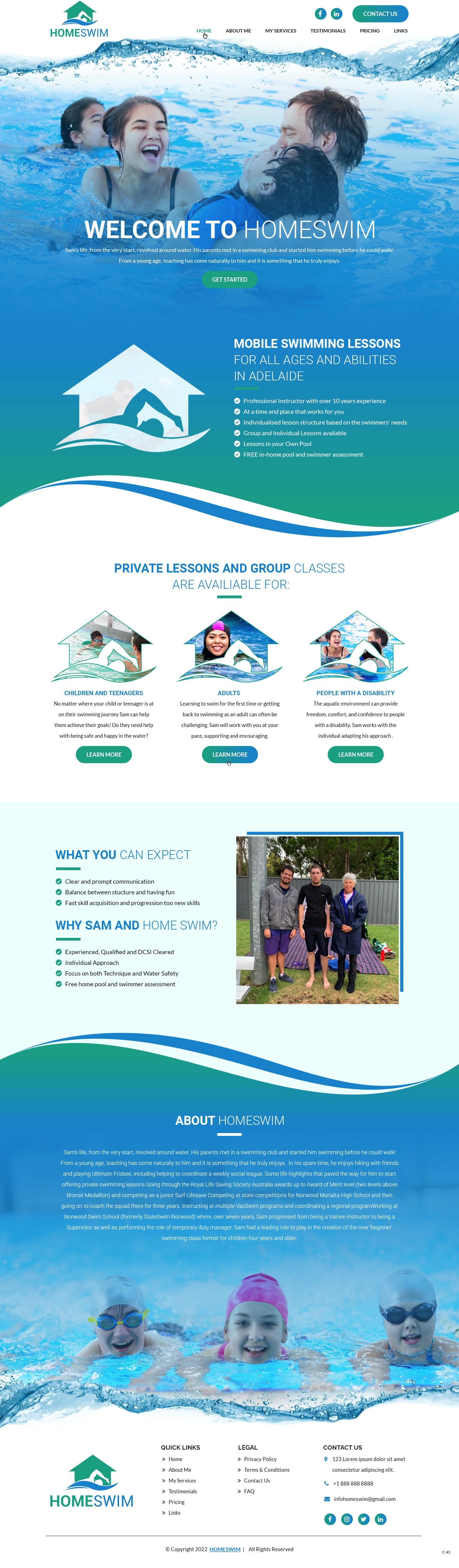 Web Design by pb for All Abilities Swim School | Design #29239473