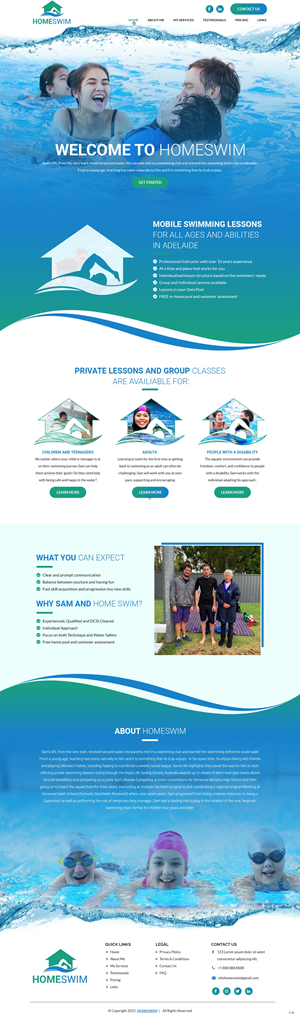 Web Design by pb for All Abilities Swim School | Design: #29239473