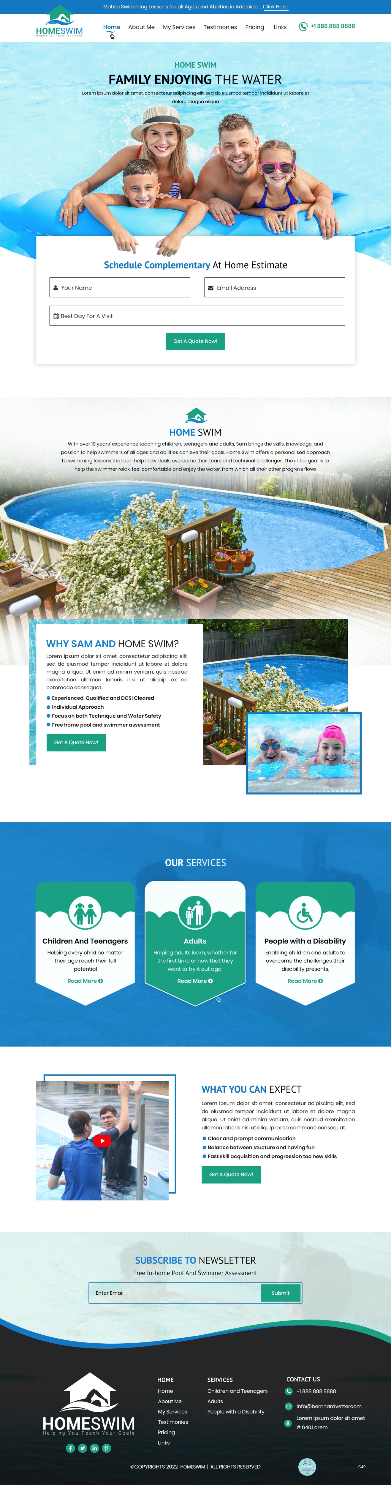 Web Design by pb for All Abilities Swim School | Design #29239474