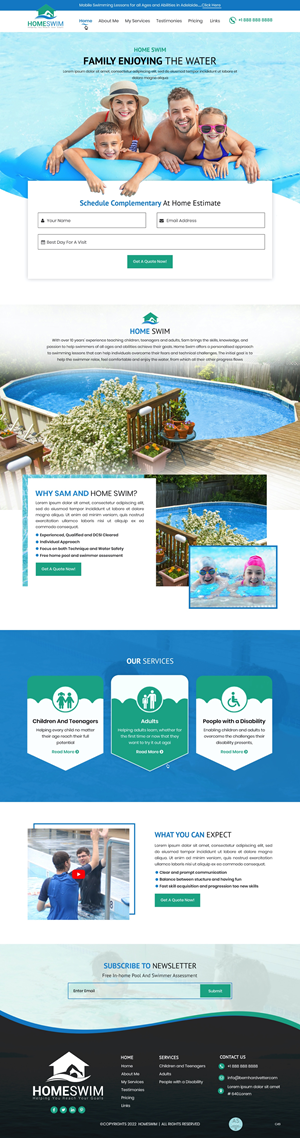 Web Design by pb for All Abilities Swim School | Design: #29239474
