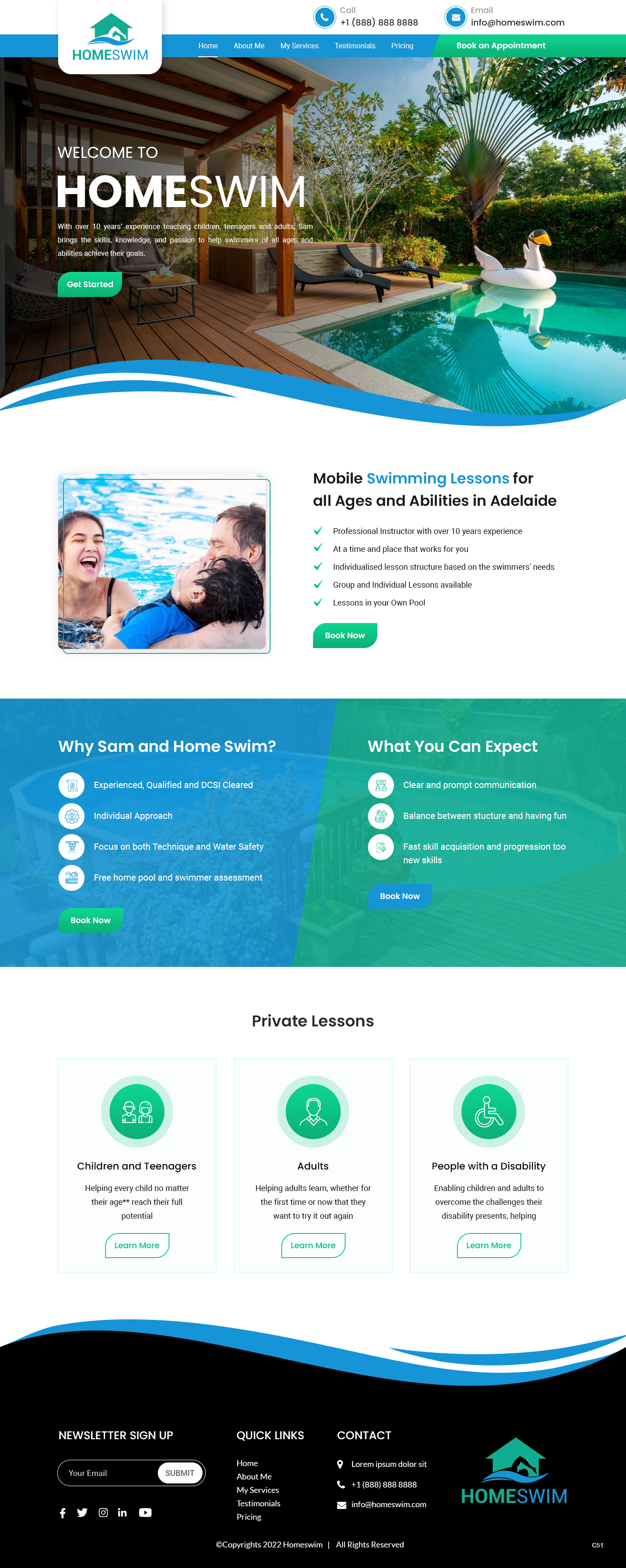 Web Design by pb for All Abilities Swim School | Design #29239475