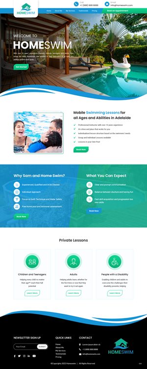 Web Design by pb for All Abilities Swim School | Design: #29239475