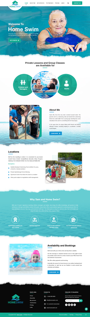 Web Design by pb for All Abilities Swim School | Design: #29239477