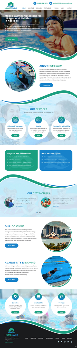 Web Design by pb for All Abilities Swim School | Design: #29239480