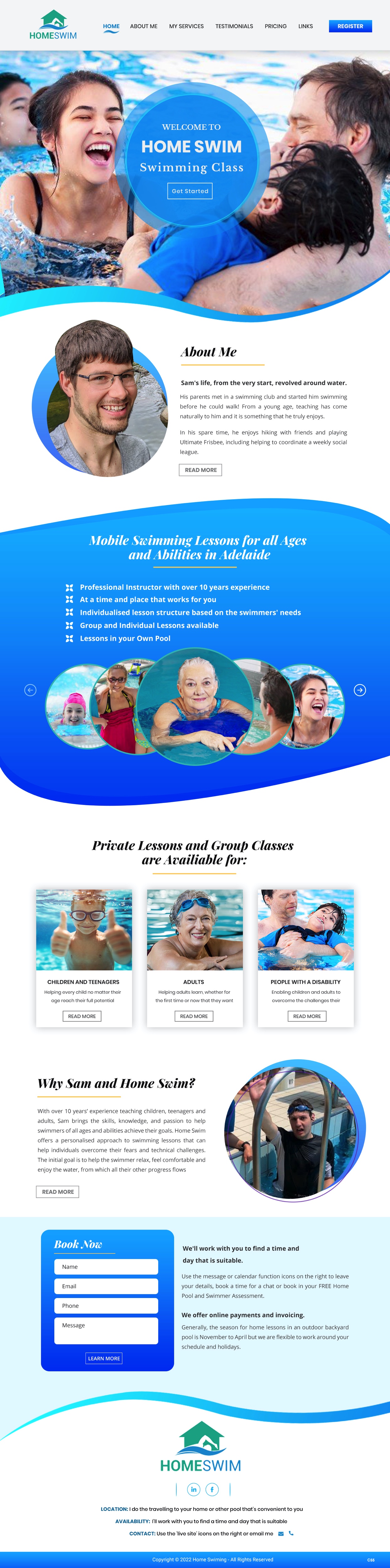 Web Design by pb for All Abilities Swim School | Design #29239481