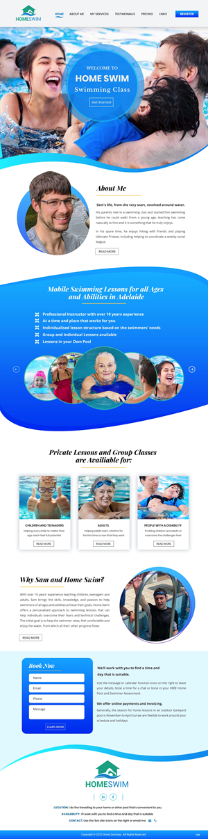 Web Design by pb for All Abilities Swim School | Design: #29239481