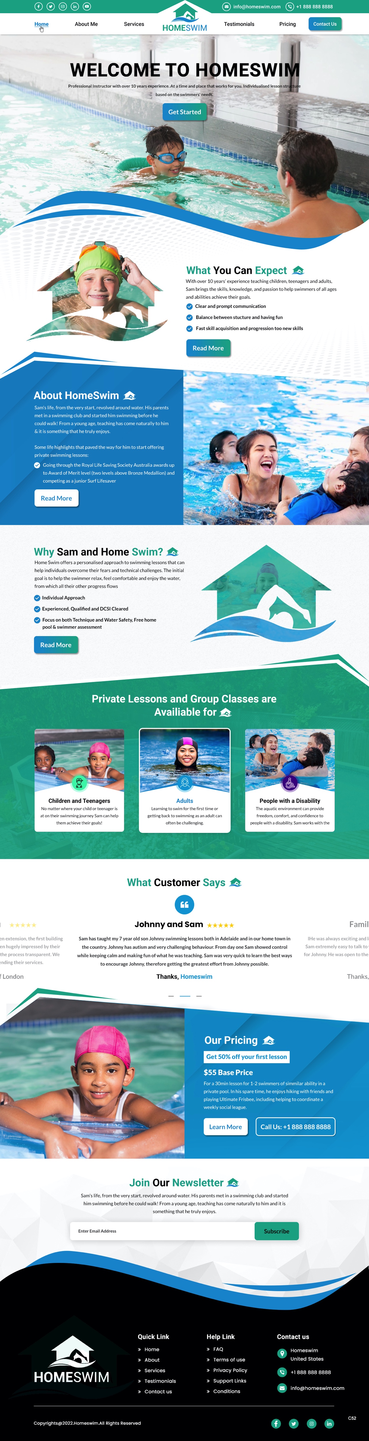 Web Design by pb for All Abilities Swim School | Design #29239483