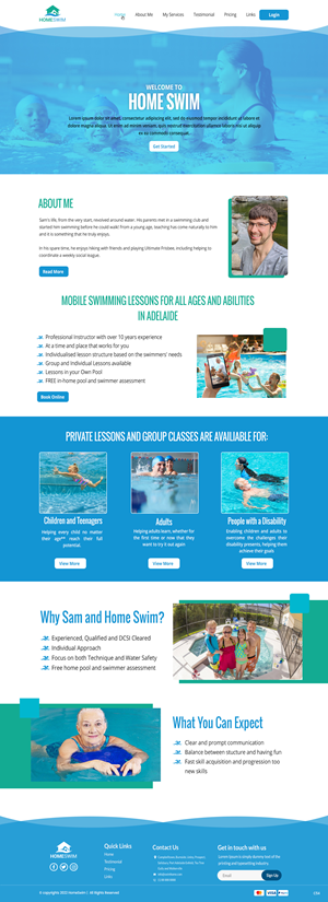 Web Design by pb for All Abilities Swim School | Design: #29239484