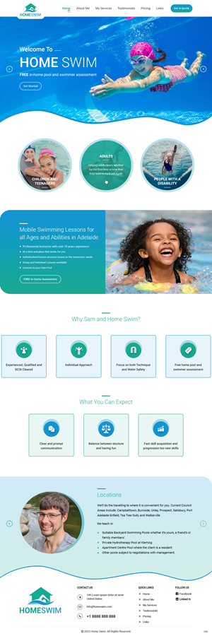 Web Design by pb for All Abilities Swim School | Design: #29247003