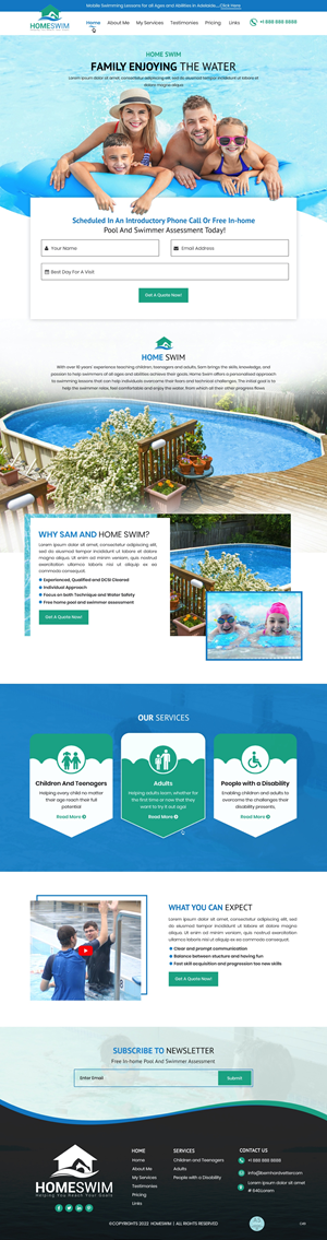 Web Design by pb for All Abilities Swim School | Design: #29265769