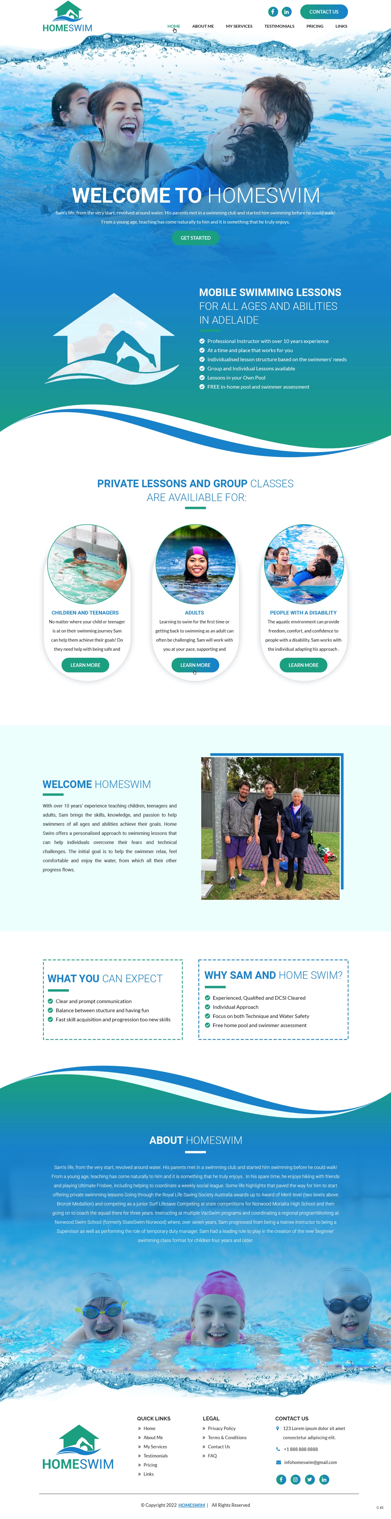 Web Design by pb for All Abilities Swim School | Design #29265771