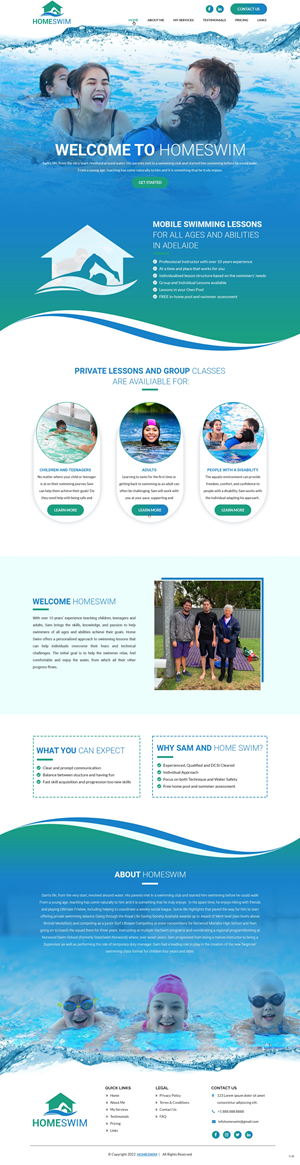 Web Design by pb for All Abilities Swim School | Design: #29265771