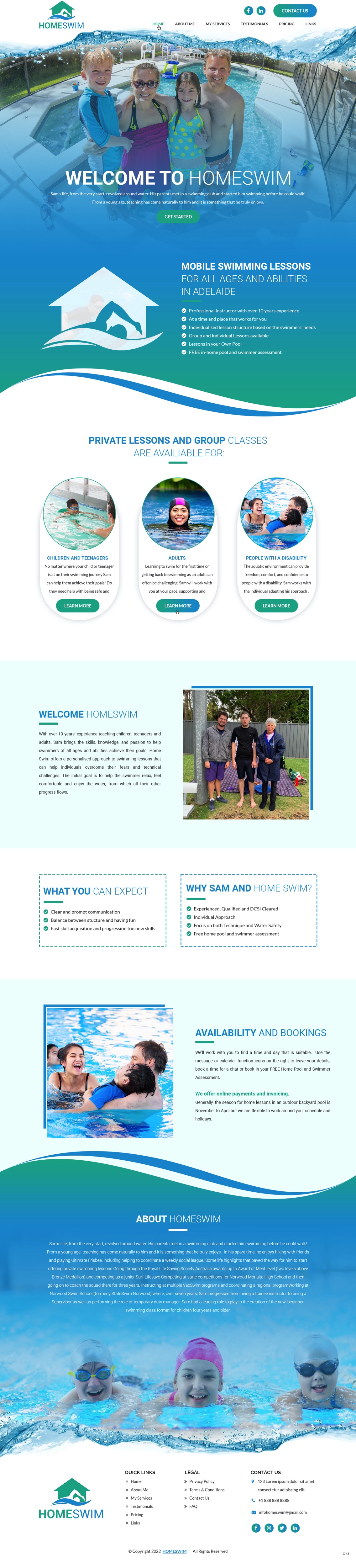 Web Design by pb for All Abilities Swim School | Design #29278544