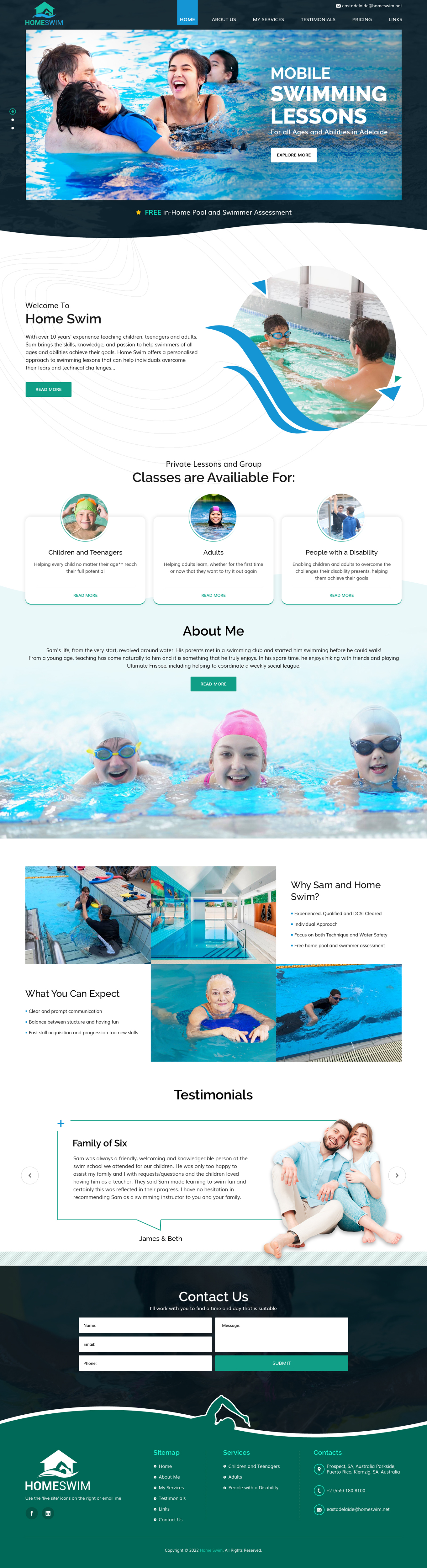 Diseño Web por sai.designer87 para All Abilities Swim School | Diseño #29246089