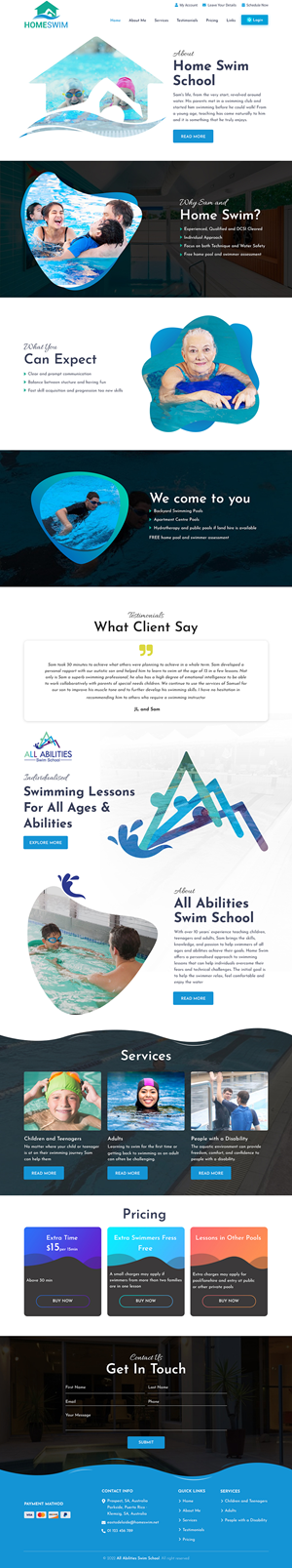 Web Design by sai.designer87 for All Abilities Swim School | Design: #29265964