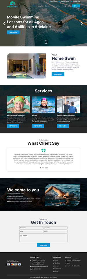 Web Design by sai.designer87 for All Abilities Swim School | Design: #29279632