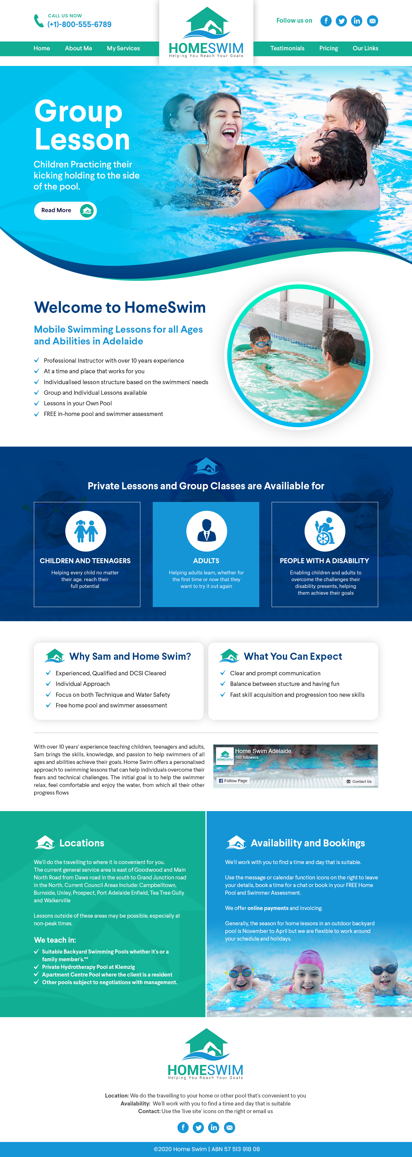 Web Design by SAI DESIGNS for All Abilities Swim School | Design #29287636