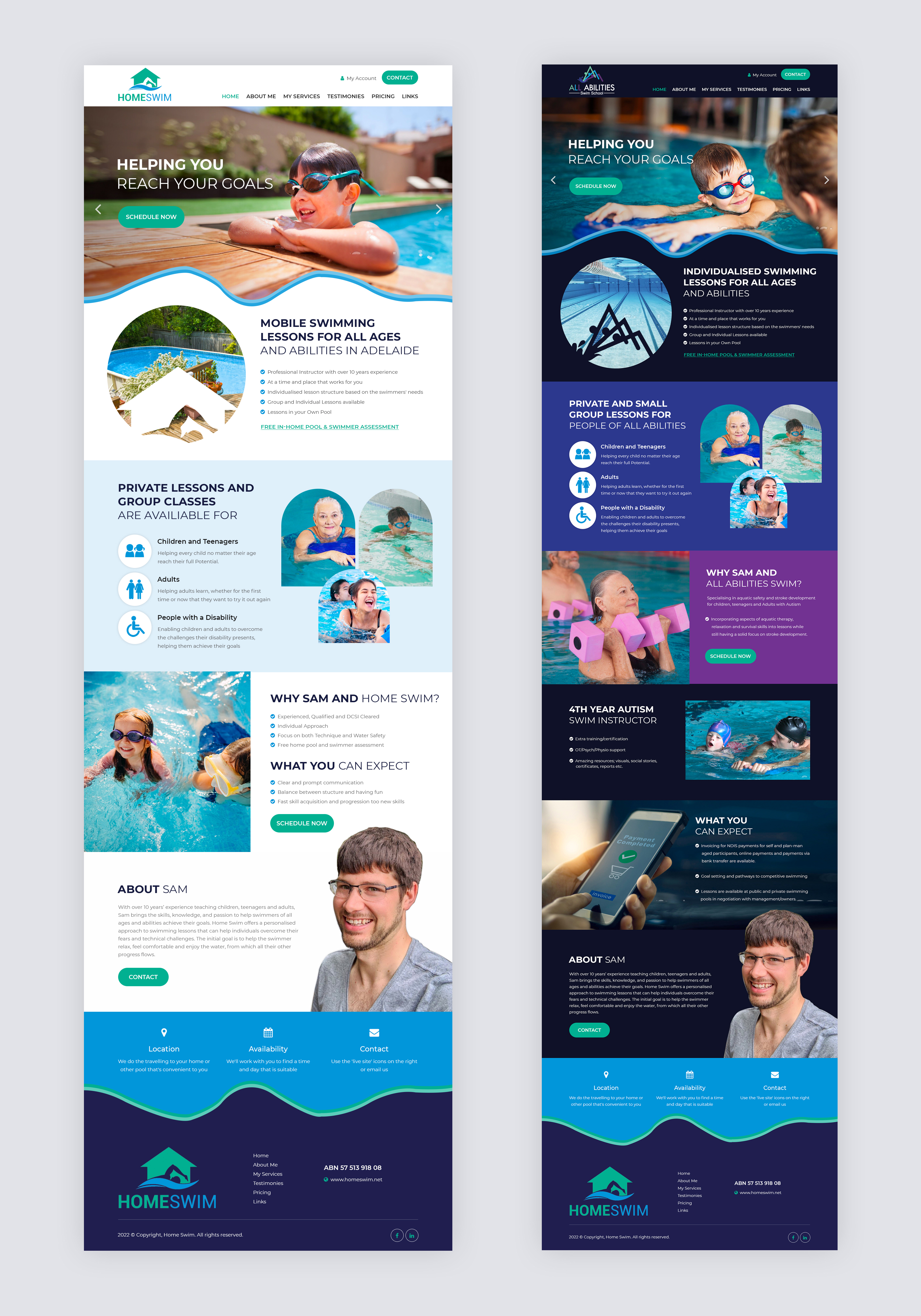 Web Design by Starlyn DS for All Abilities Swim School | Design #29278467