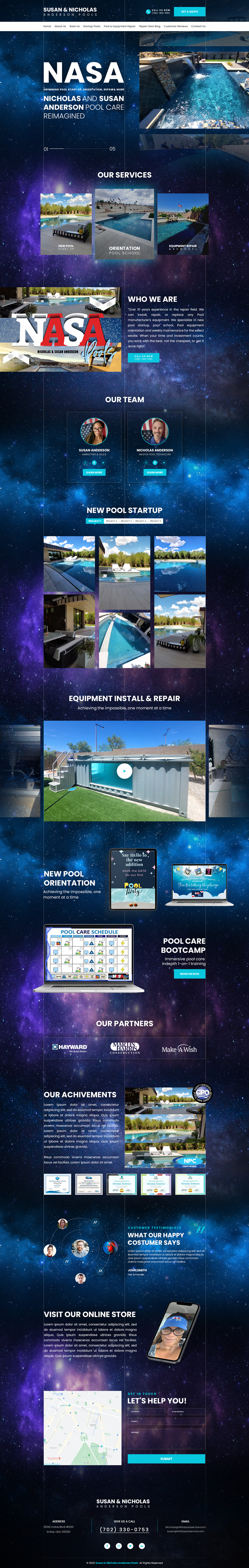 Wordpress Design by Zanek for NASA Pool Service, LLC | Design #29260401