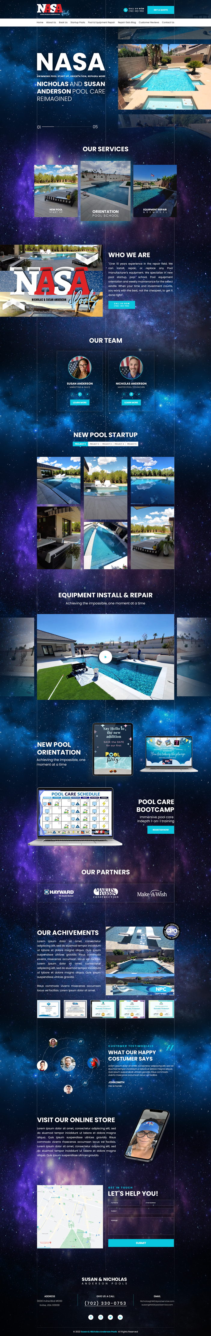 Wordpress Design by Zanek for NASA Pool Service, LLC | Design #29277232