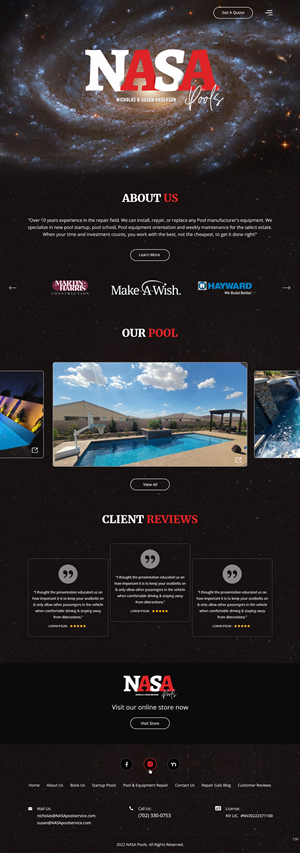 Wordpress Design by pb for NASA Pool Service, LLC | Design: #29239485