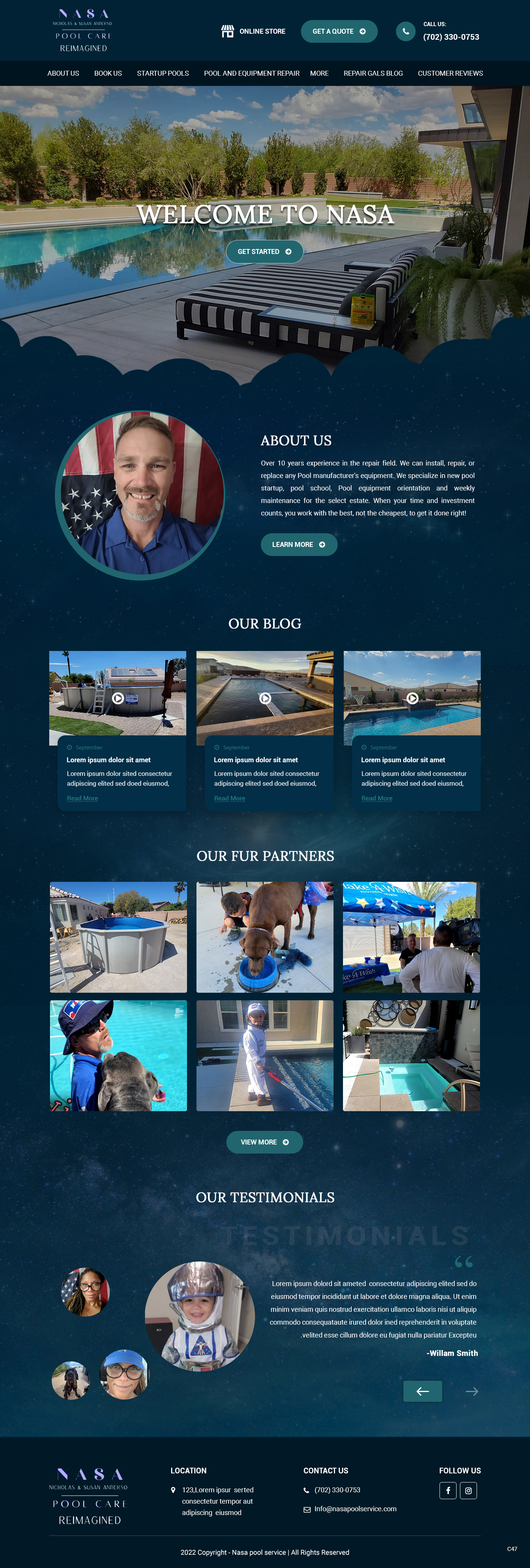 WordPress-Design von pb für NASA Pool Service, LLC | Design #29239487