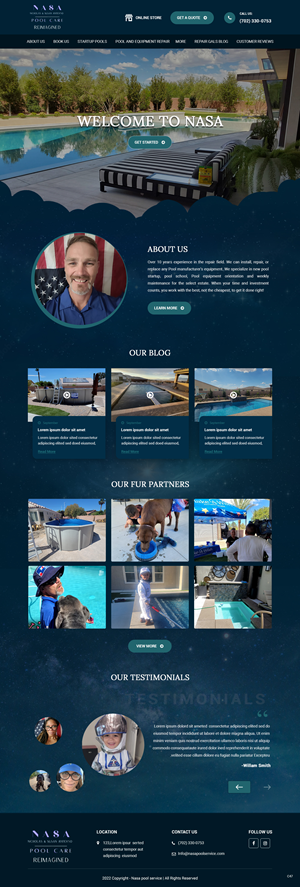 Wordpress Design by pb for NASA Pool Service, LLC | Design: #29239487