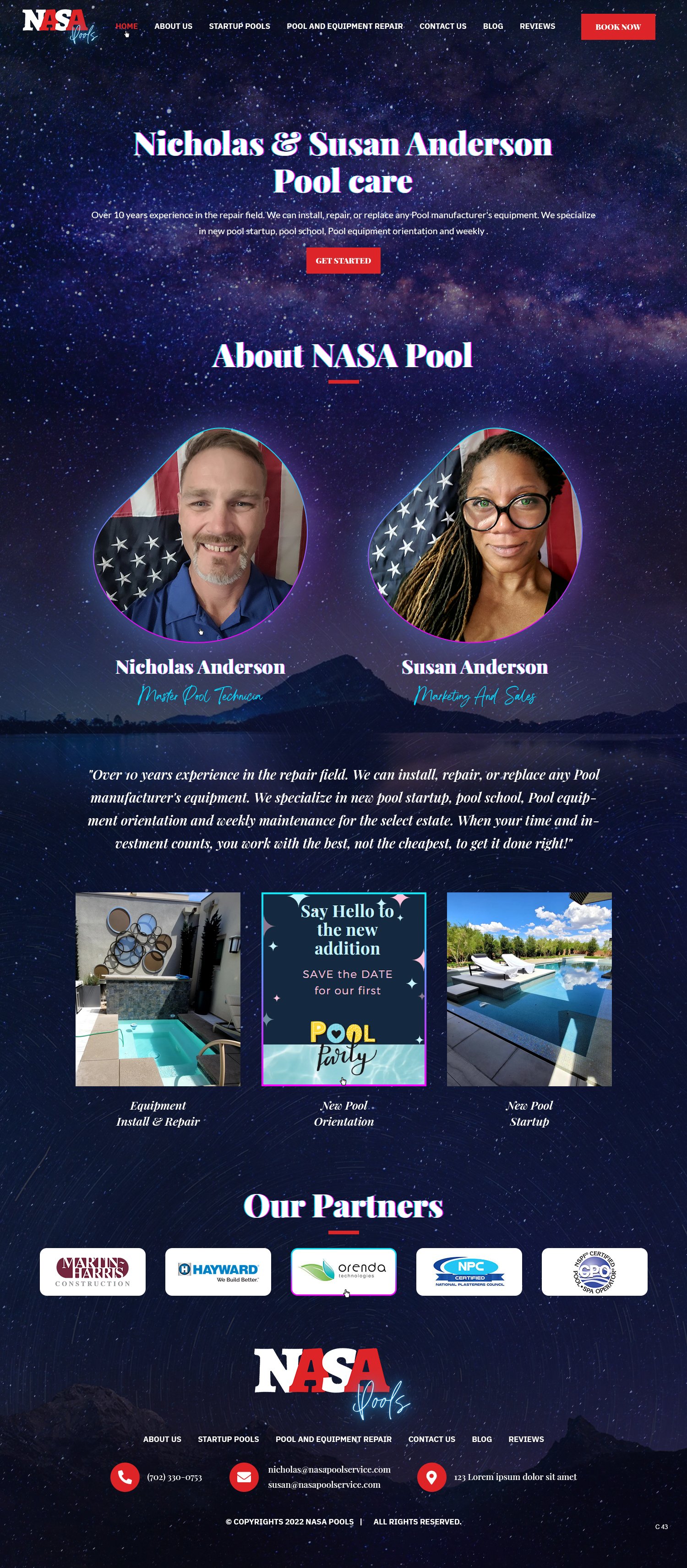 Wordpress Design by pb for NASA Pool Service, LLC | Design #29239489