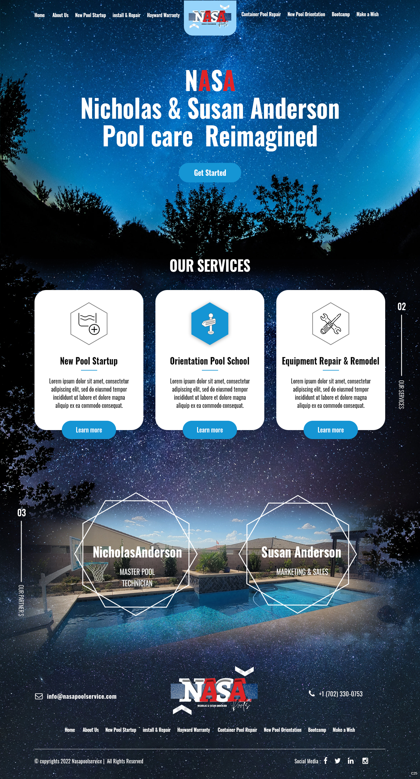 Wordpress Design by pb for NASA Pool Service, LLC | Design #29247010
