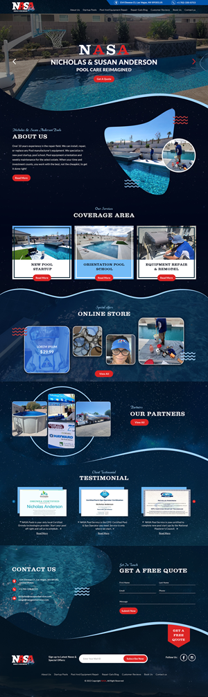 Wordpress Design by sai.designer87 for NASA Pool Service, LLC | Design: #29248687