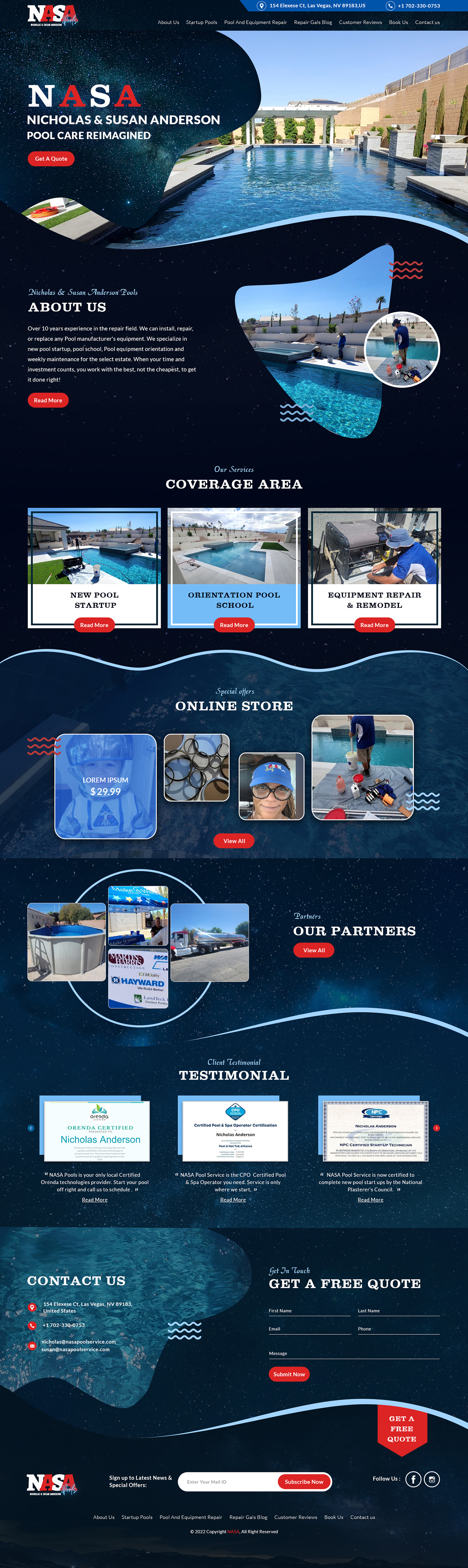 WordPress-Design von sai.designer87 für NASA Pool Service, LLC | Design #29248688