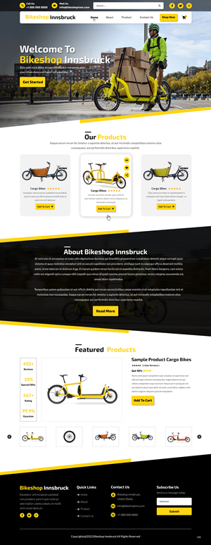 Webdesign for a Bikeshop in Innsbruck (male audience) | Web Design by pb