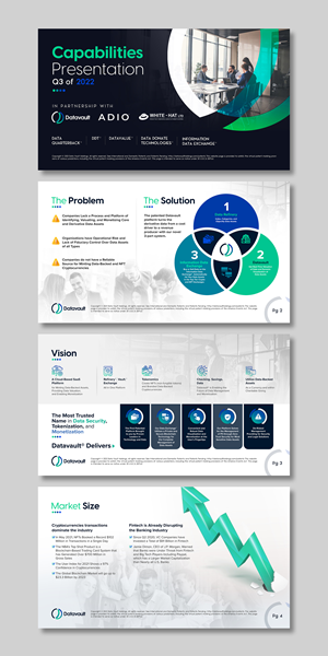 Create new graphics and layout for Datavault Q4 Capabilities Deck | Print Design by ZeneFashions