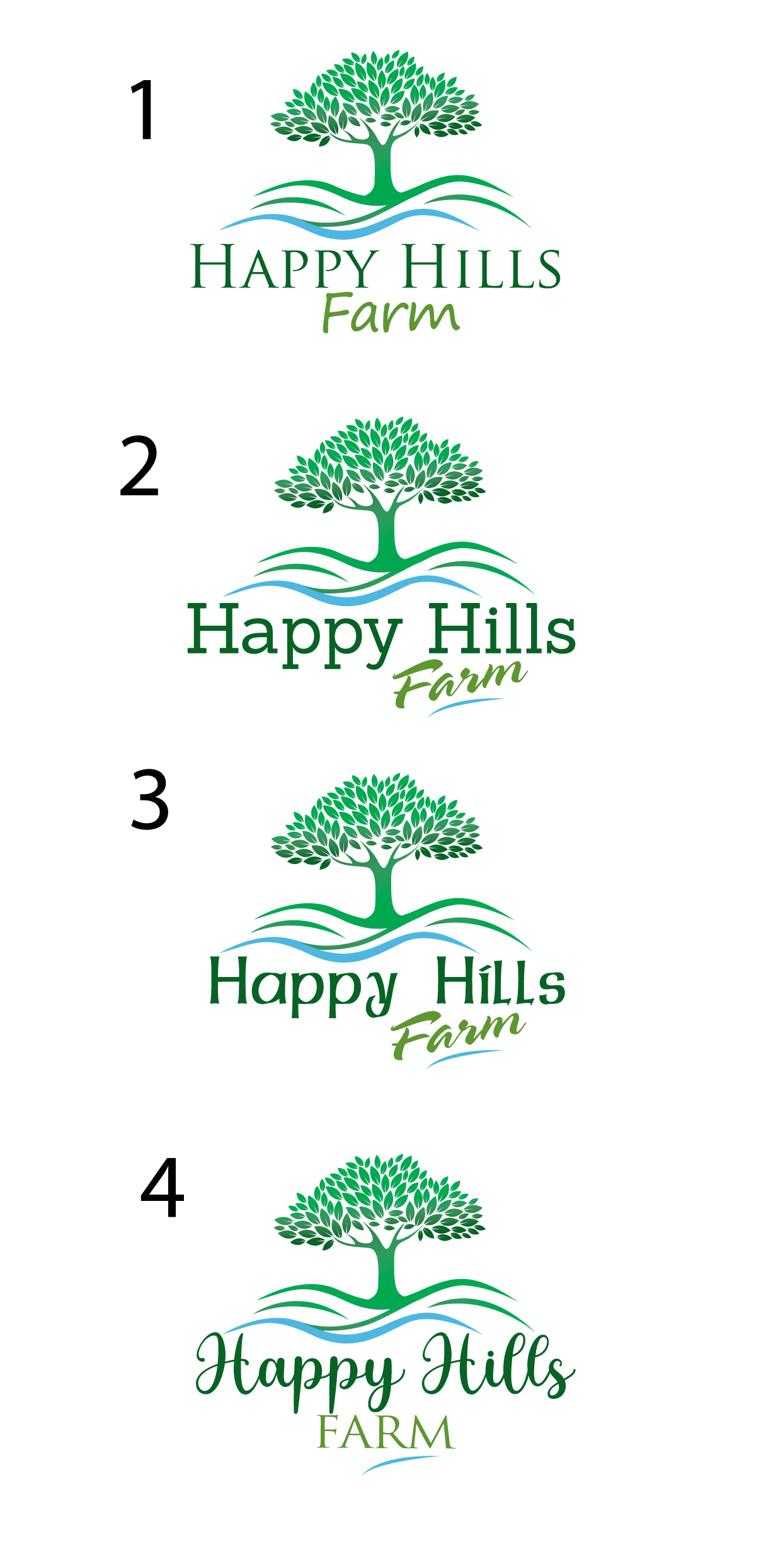 Logo-Design von LogoPoko für Happy Hills Farms LLC | Design #29373327