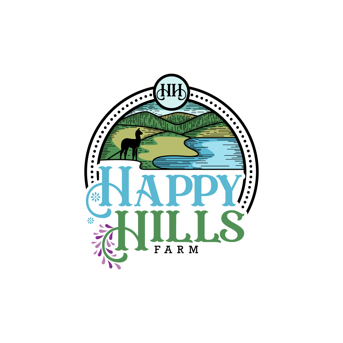 Bold, Masculine, Agriculture Logo Design for Happy Hills or Happy Hills